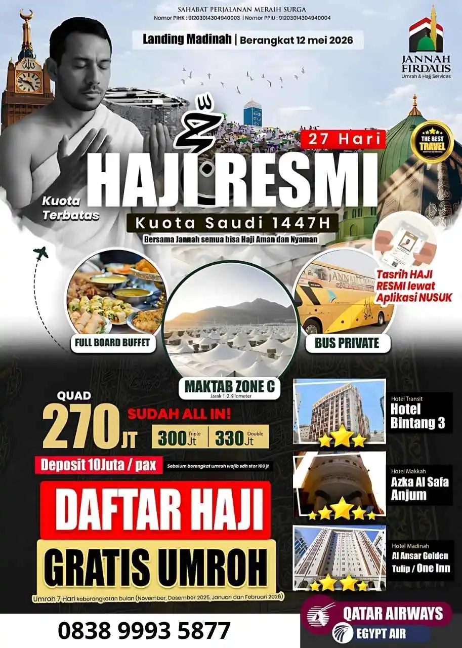 Produk Haji bersama Jannah Firdaus Travel
